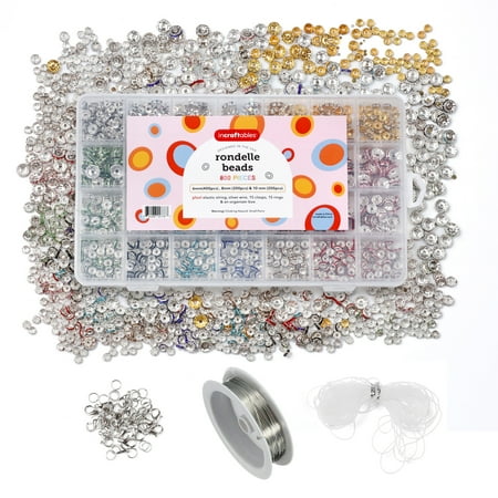 Rondelle Gems Jewels Assorted Bracelet Necklaces Earrings Crystal Beads for Jewelry Making, 800pcs Rhinestone Spacer Beads