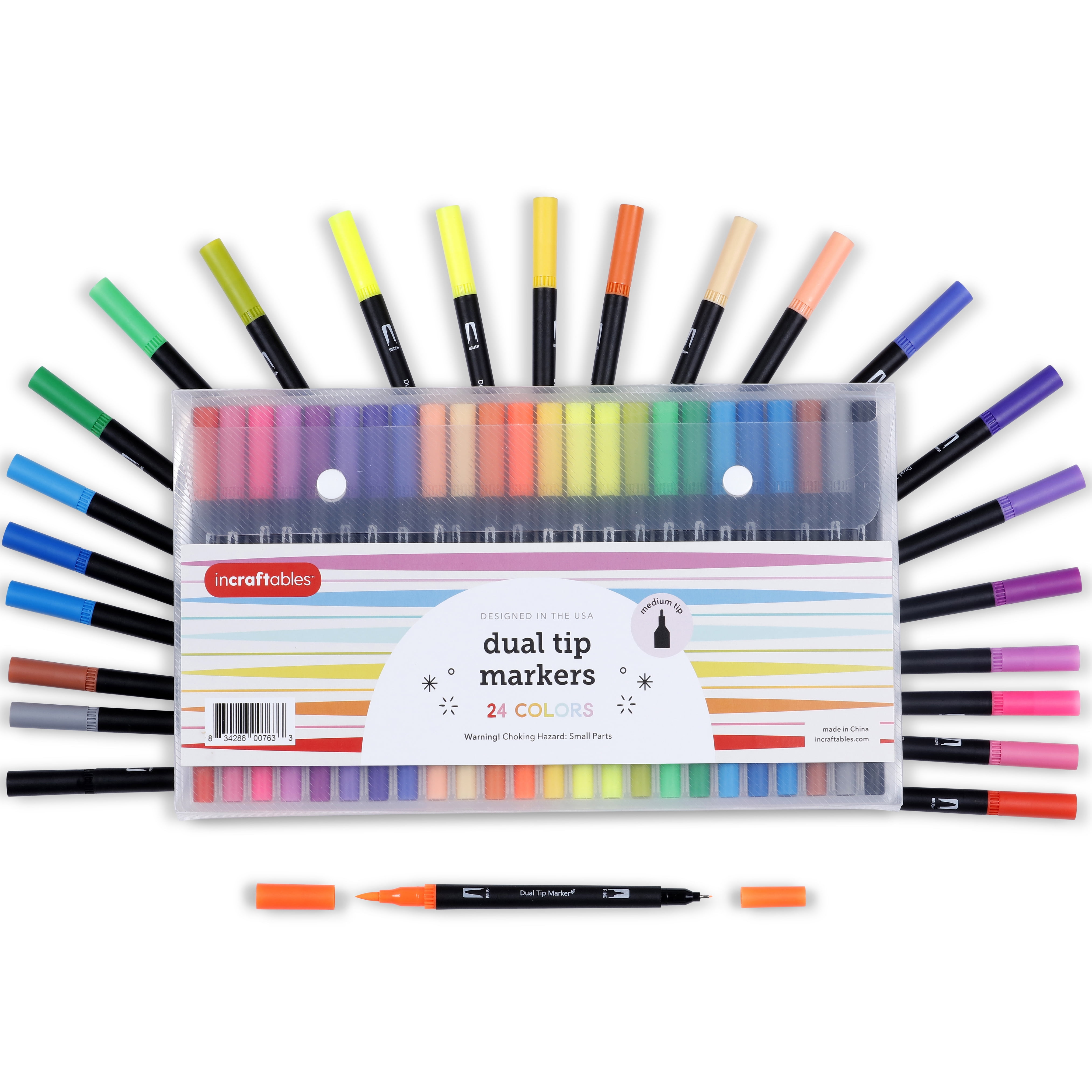 Incraftables Dual Tip Markers Set (24 Colors). Best Fine Tip Markers for Adult  Coloring No Bleed 