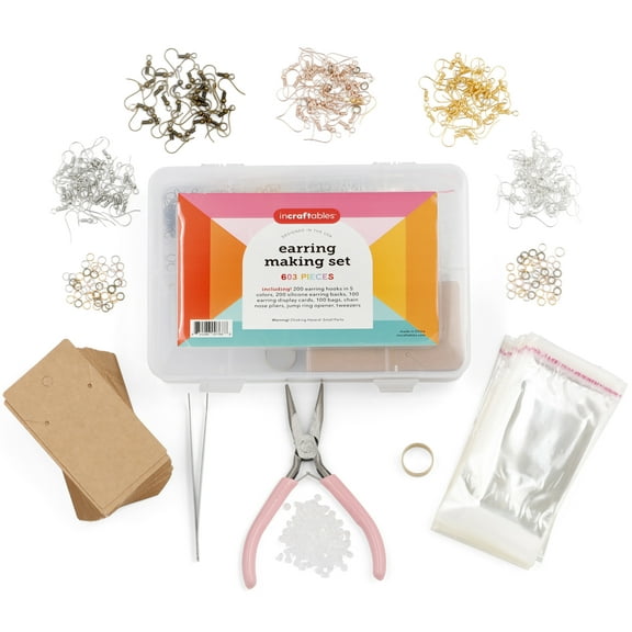 Incraftables Earring Making Kit Multicolor. Jewelry Making Supplies W/ Hypoallergenic Earring Hooks