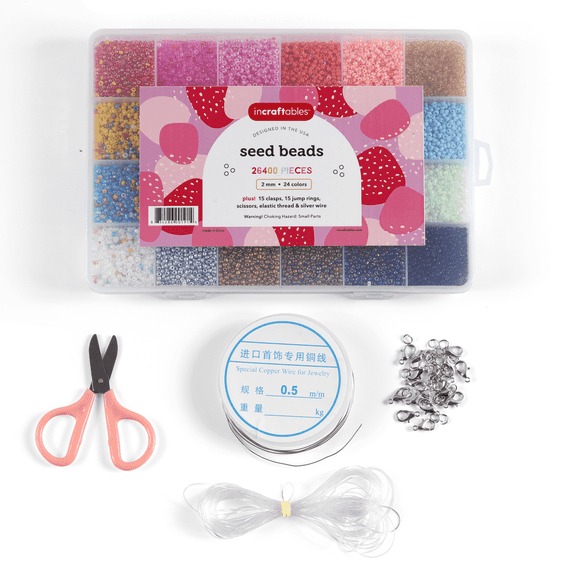 Incraftables Multicolors 26400-Piece 2mm Seed Beads for DIY Jewelry Making