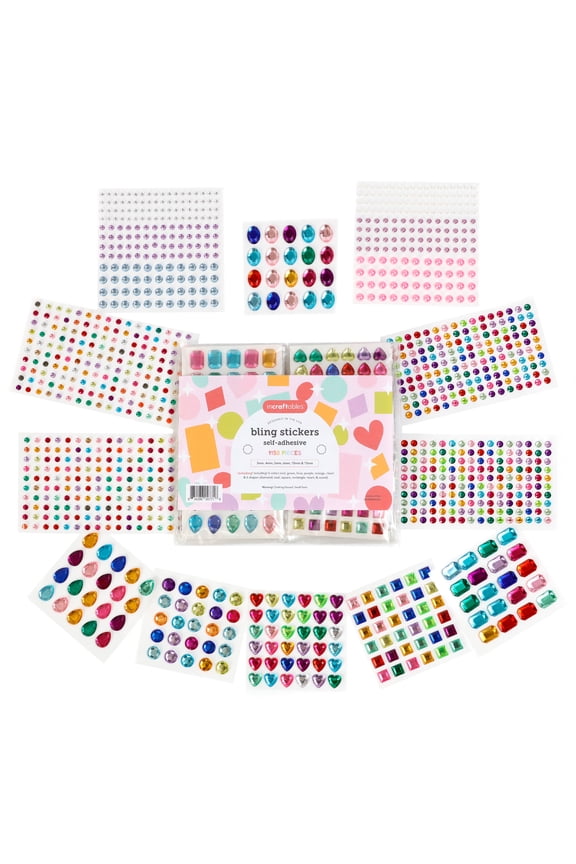 1150 Piece Self Adhesive Gem Rhinestone Stickers for Crafts - Stick on Gems and Jewels for Scrapbooking in Assorted Colors & Shapes for Kids & Adults