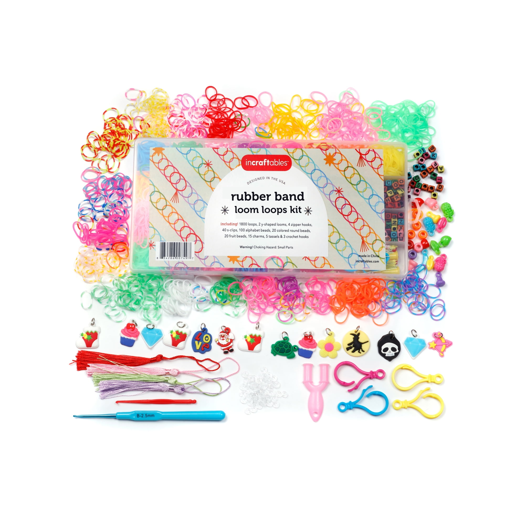 Incraftables Rubber Band Bracelet Making Kit. Multicolor Rainbow Rubberband  Set with Accessories