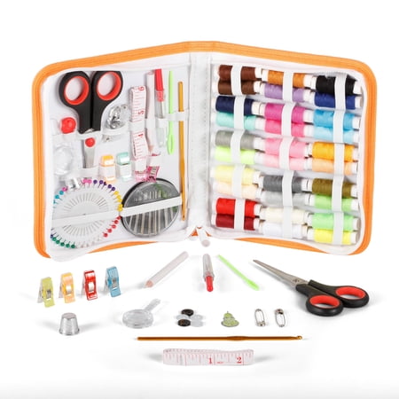 Incraftables Sewing Kit – 30pcs Multicolor Threads, 75+ Pcs Crafting Set with Scissors, Colored Threads, Measuring Tape, Needles & More in a Zippered Nylon Case
