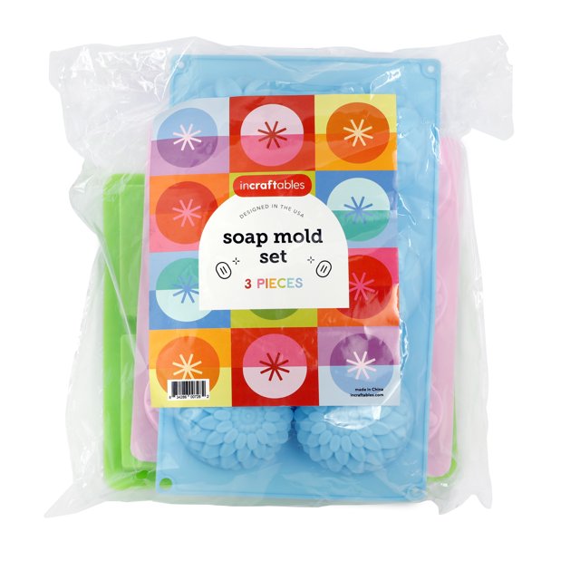 Incraftables Silicone Soap Molds for Soap Making, DIY Bars, Bath Bombs