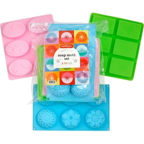 Incraftables Silicon Soap Molds for Crafting, DIY Bars, Bath Bombs, Cake & Candles (3 Set)