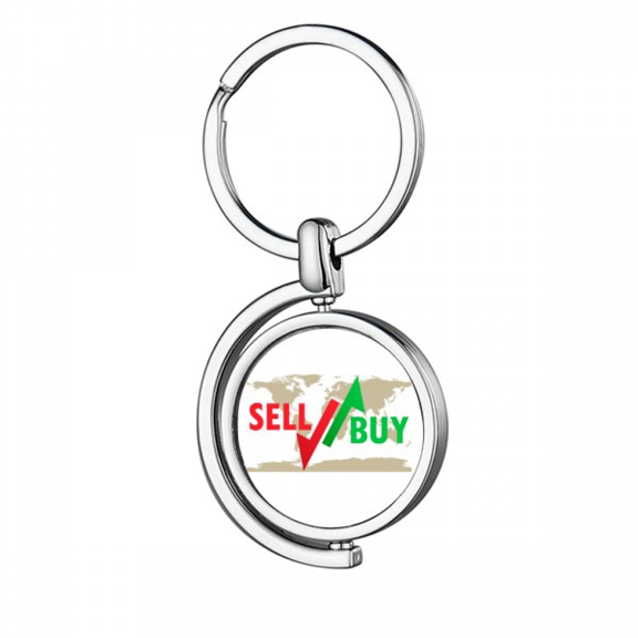 Increase Sales Decrease Profit Loss Rotating Keychain Metal Keyring Holder