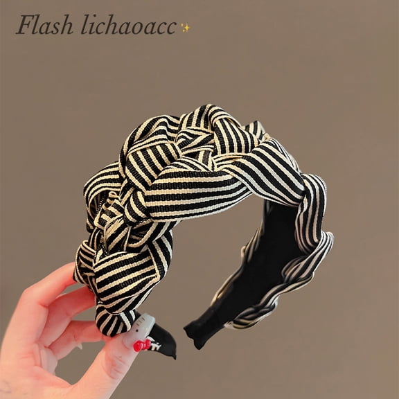 Increase the height of the cranial ultra-wide hair bands female senior sense of foreign-style fashion simple and fresh black and white striped hair card hair bundle hair accessories