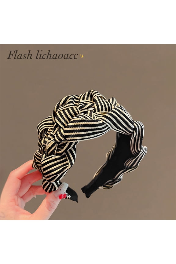 Increase the height of the cranial ultra-wide hair bands female senior sense of foreign-style fashion simple and fresh black and white striped hair card hair bundle hair accessories