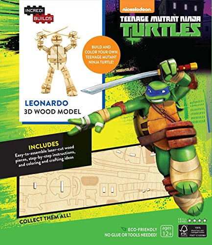 Pre-Owned IncrediBuilds: Teenage Mutant Ninja Turtles: Leonardo 3D Wood Model Paperback