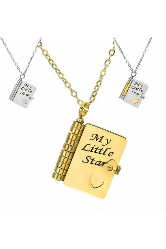 My Incredible Daughter Book Necklace - Openable Mini Book Pendant with 6 Engraved Pages, Birthday Graduation Gift Jewelry for Daughter, Stainless Steel Keepsake Necklace