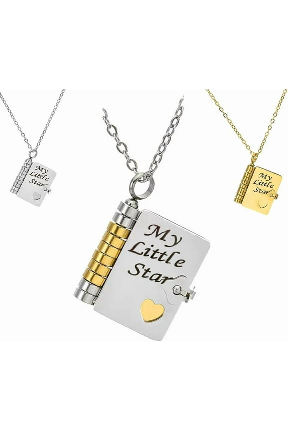 My Incredible Daughter Book Necklace - Openable Mini Book Pendant with 6 Engraved Pages, Birthday Graduation Gift Jewelry for Daughter, Stainless Steel Keepsake Necklace