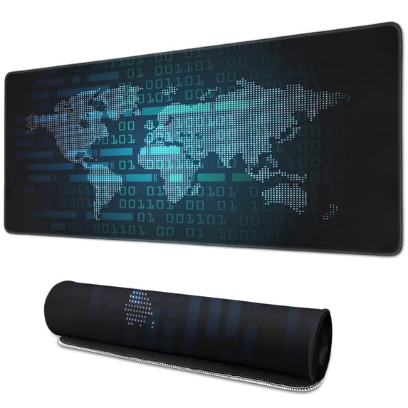 Incredible Gaming Journey with World Map Mouse Pad – Non-Slip Base, Stitched Edges, Extended XXL (31.5x11.8 Inch)