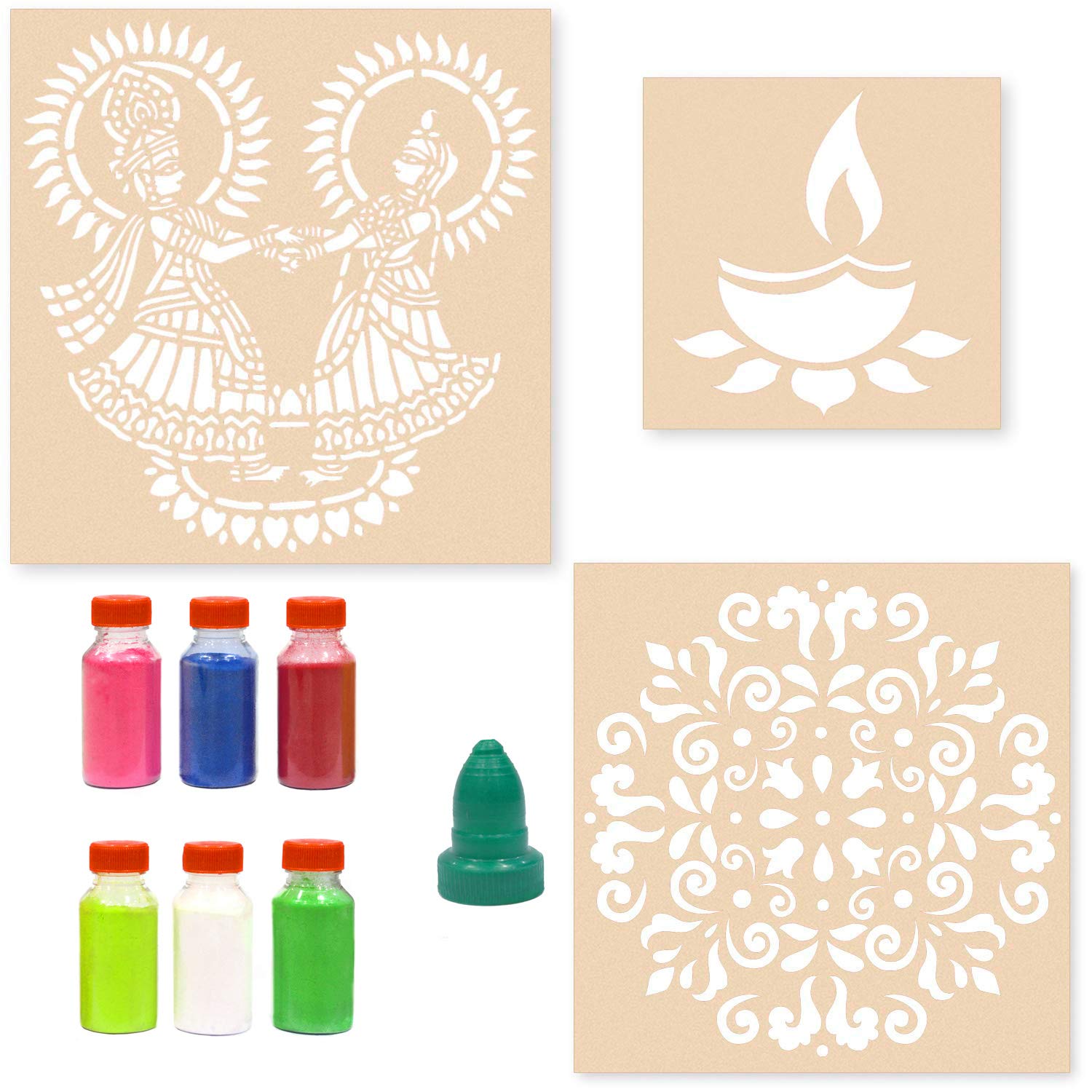 Incredible Gifts India Diy Wooden Rangoli Stencils Set For Diwali