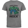 thumbnail image 1 of Incredible Hulk - Here Comes Tri-Blend Soft T-Shirt, 1 of 4