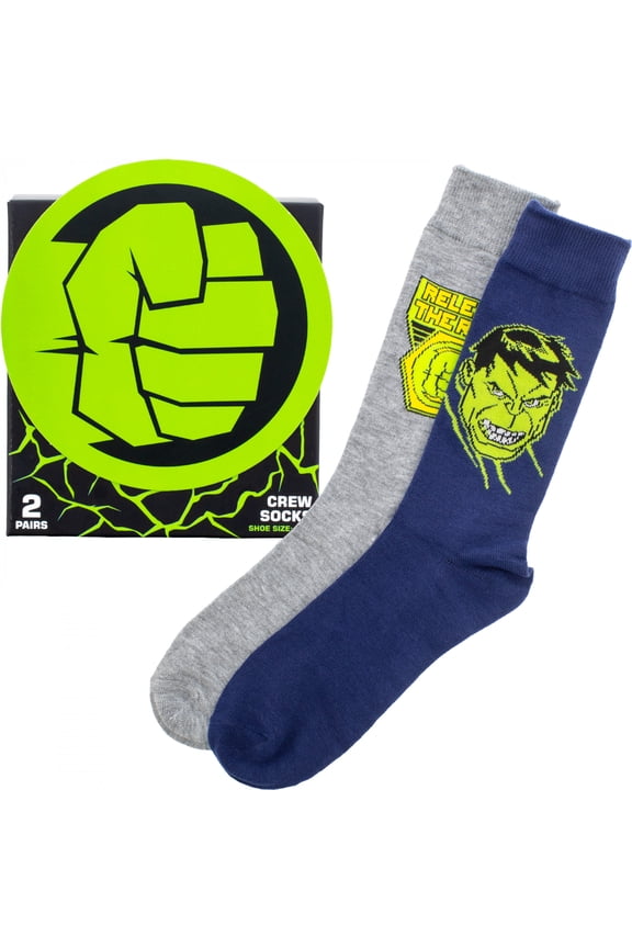 Incredible Hulk Icons Crew Socks 2-Pair Box Set