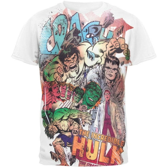 Incredible Hulk - Transformation Collage All-over Soft T-Shirt - Small