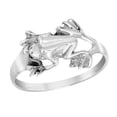 thumbnail image 1 of Incredible Leaping 3D Tree Frog Sterling Silver Band Ring-7, 1 of 5