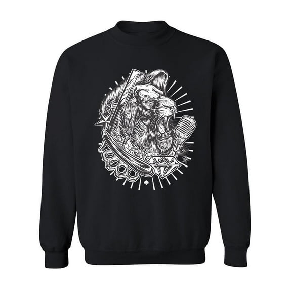Incredible Lion Head Sweatshirt Men -Image by Shutterstock, Male 5X-Large