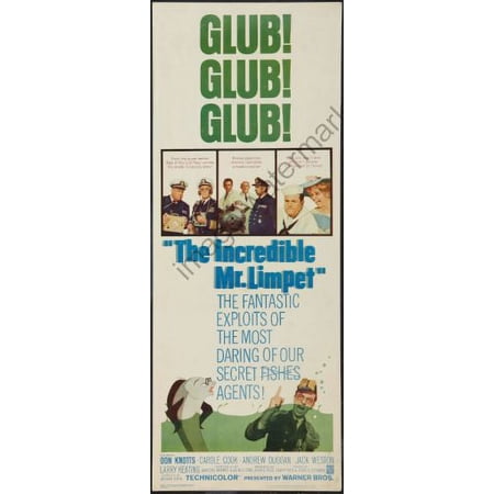 Incredible Mr Limpet The Movie Poster Insert 14inx36in Multi-Color Square Adults Western Graphic