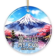 Incredible Mt. Fuji Ceramic Ornament, Vintage Japan Souvenir and Christmas Decor
