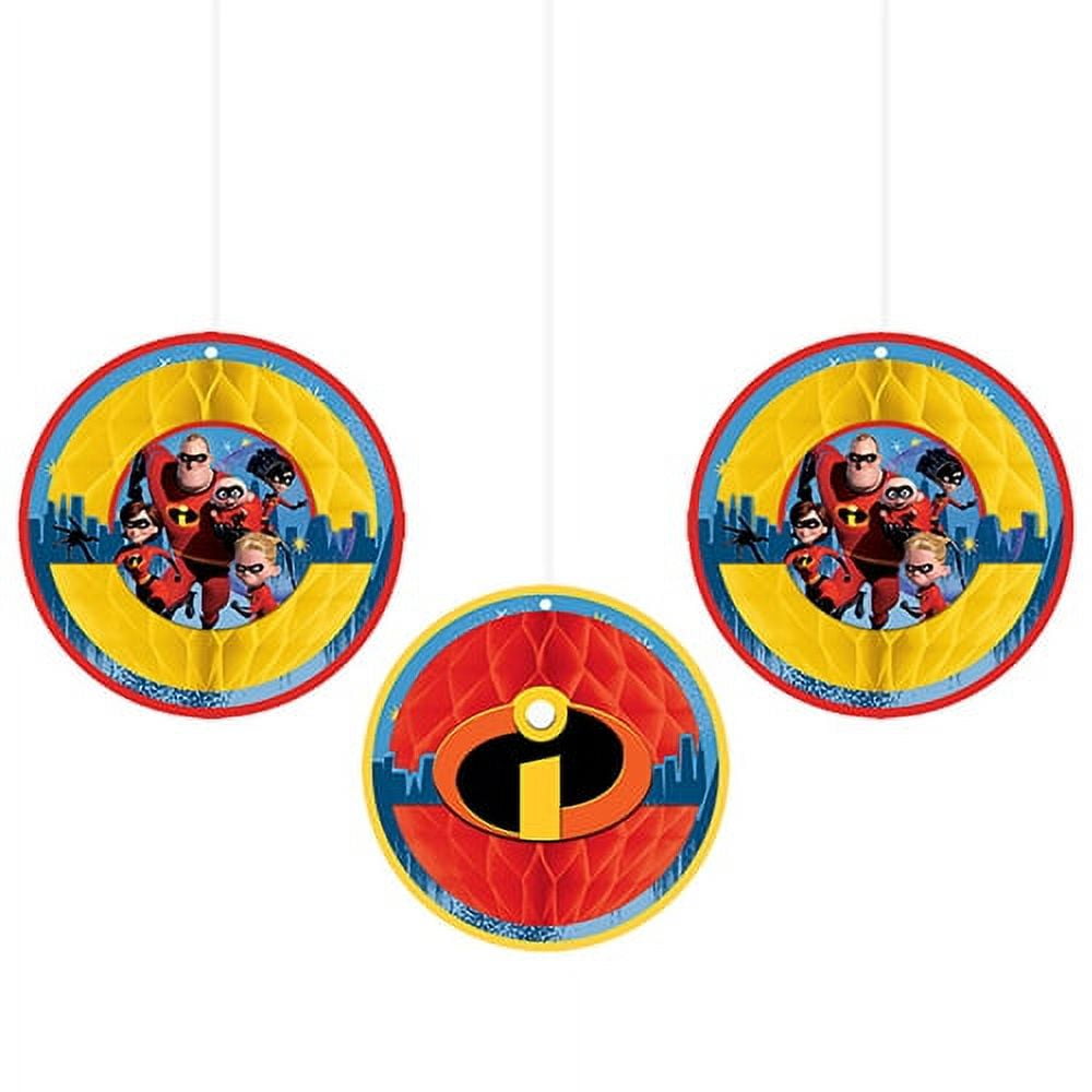 VARIOUS Incredibles 2 - 3 PCS Honeycomb Decoration Birthday Party Supplies Dangler