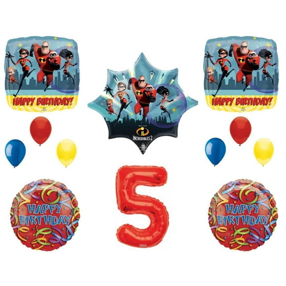 Incredibles 2 5th Birthday Party Balloons Decoration Supplies Movie Fifth