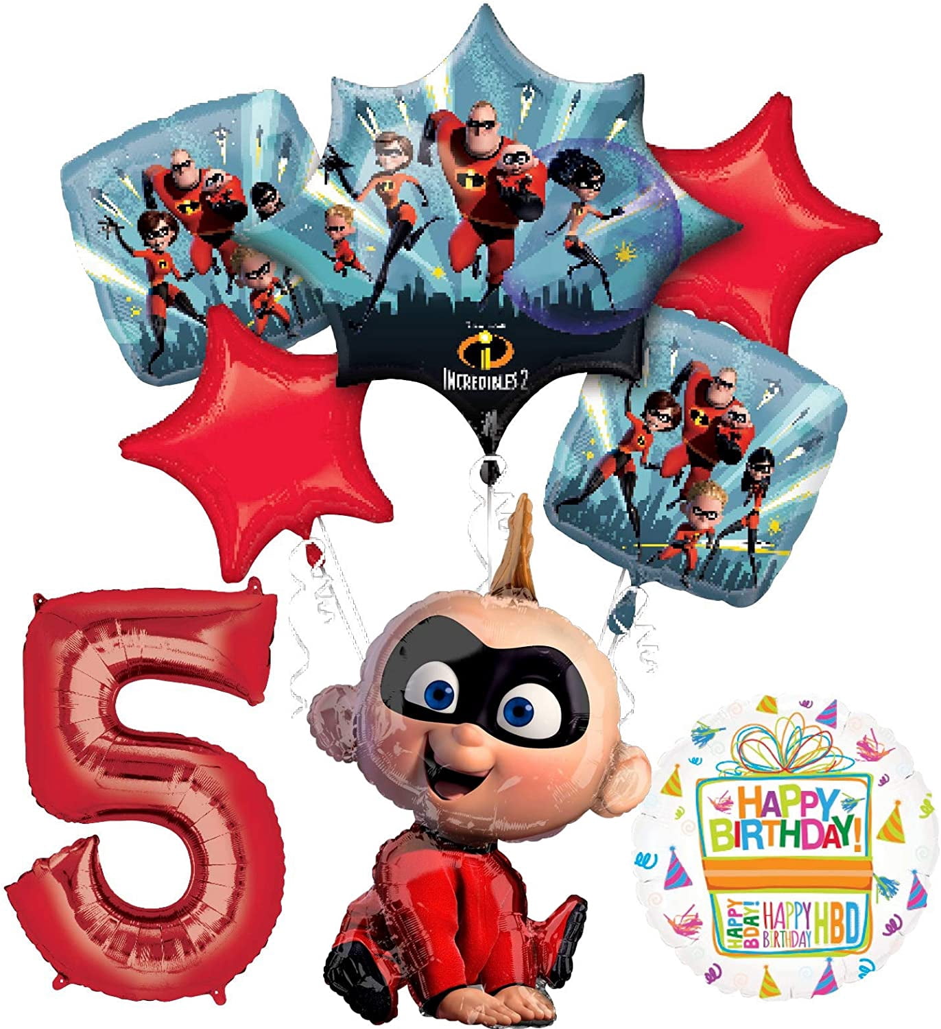Incredibles Jack Jack party supplies 5th Birthday Balloon Bouquet Decorations
