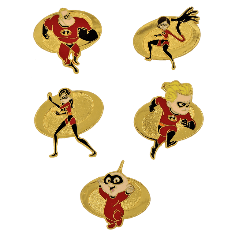 00s Mr.Incredible ディズニー ストリート ゴールデンサイズ Incredibles Pixar 5 Gold Pin Starter Set Assorted Disney Trading