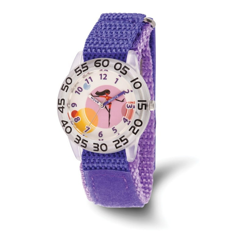 Incredibles Violet Parr Girls Clear Plastic Time Teacher Watch