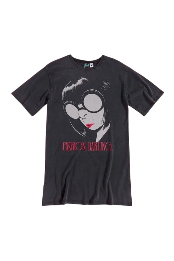 Incredibles Womens Fashion Darling Edna Mode Washed T-Shirt Dress