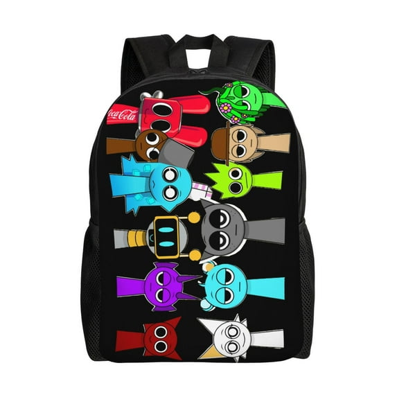 Incredibox Sprunki Backpack Fashion Travel Backpack Laptop Backpack 16 Inch Simple Backpack