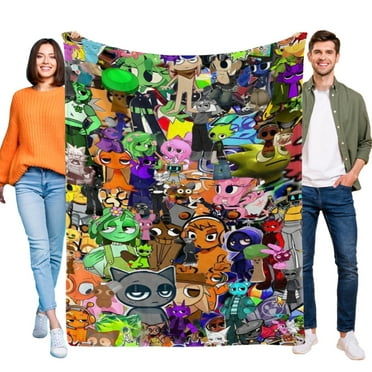 Incredibox Sprunki Blanket for Kids, Soft Warm Flannel Throw Blanket for Boys Girls, 30x40 Inch Small Blanket for Sofa Couch Gifts Home Decor