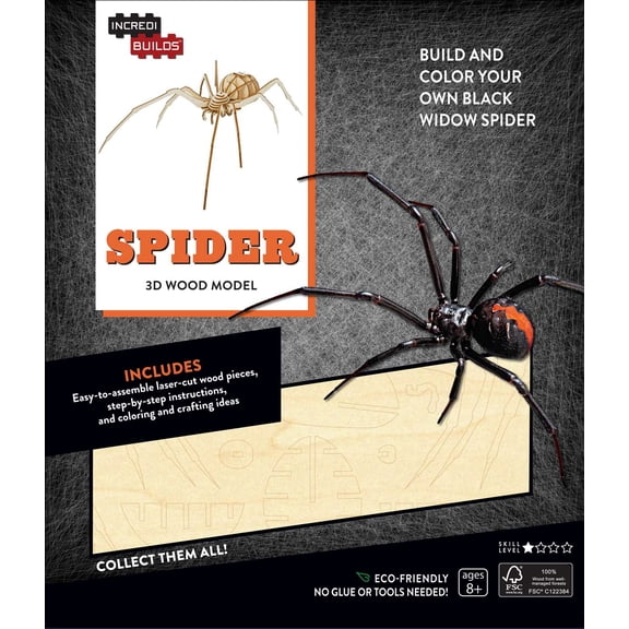 Incredibuilds: IncrediBuilds: Spider 3D Wood Model (Paperback)