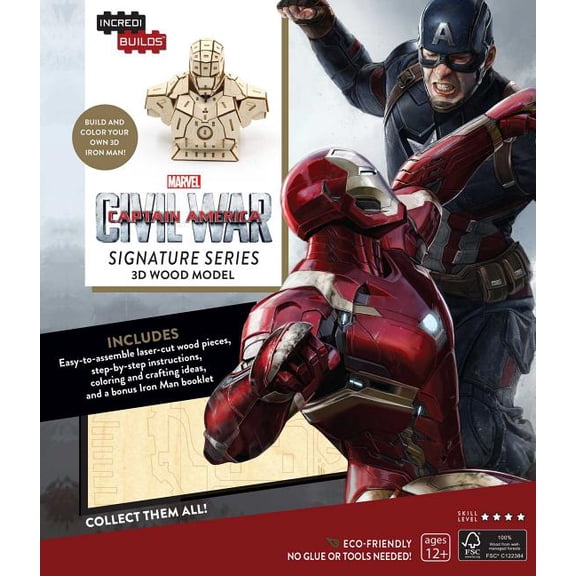 Incredibuilds Marvel's Captain America Civil War Iron Man 3d Wood Model