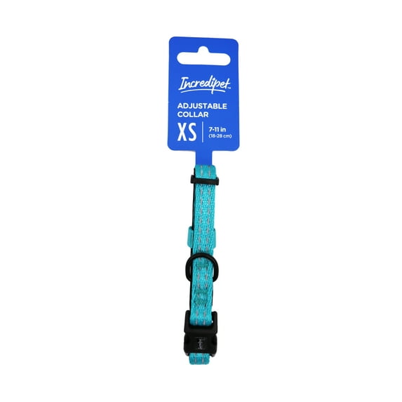 Incredipet Adjustable Blue Dog Collar for Extra Small Dogs