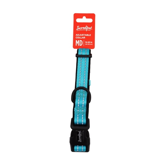Incredipet Adjustable Blue Dog Collar for Medium Dogs