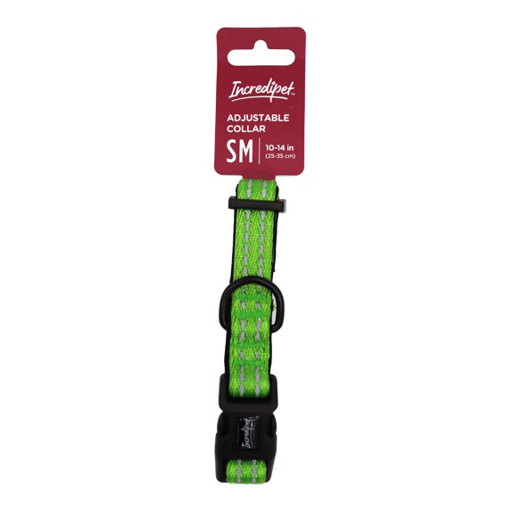 Incredipet Adjustable Green Dog Collar for Small Dogs