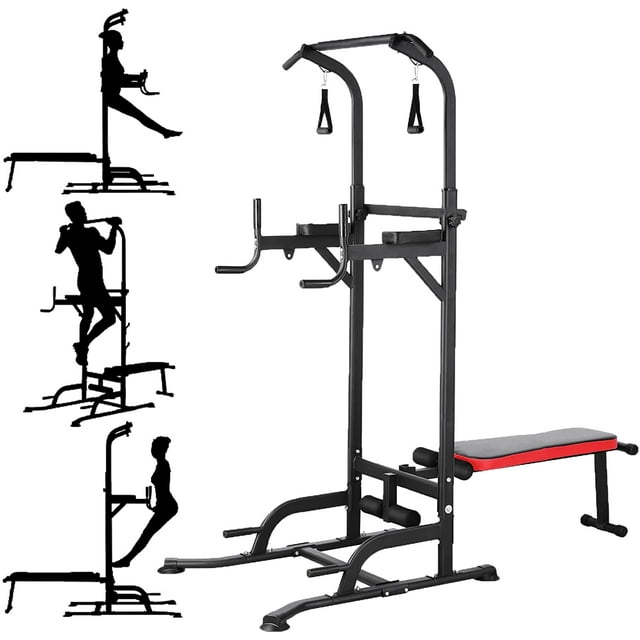 Increkid Foldable Power Tower Adjustable Height Pull up Bar Dip Station