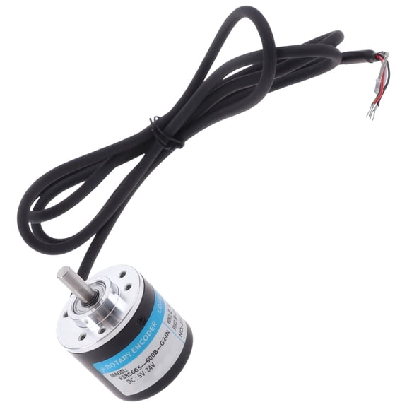 Incremental Optical Rotary Encoder, DC 5-24V, 600 P/R, Solid Shaft Motion Control Component, 0.24 in / 6 mm Shaft, 1.5 in / 3.8 cm, 4.9 ft / 1.5 Meters Cable for Precise Motion Feedback