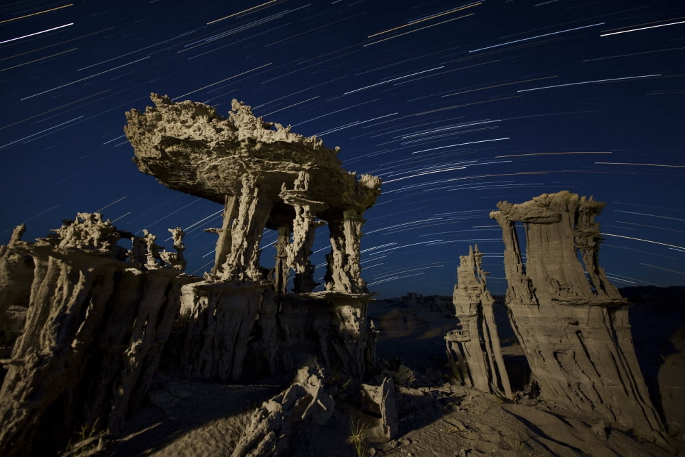 Incricate sand tufa formations along the shores of Mono Lake California Canvas Art - Dan BarrStocktrek Images (35 x 23)