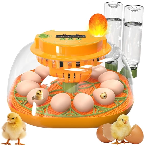 Incubators for Hatching Eggs, 12 Egg Incubator with Automatic Egg Turning and Humidity Control, Egg Candler, Auto Water Replenishment, Air Vent, for Hatching Chicken Duck Quail Goose Eggs