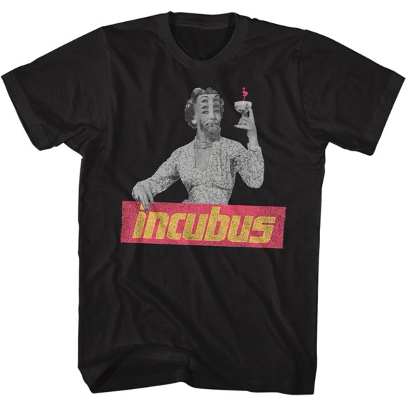 Incubus Logo Coktail Black Adult T-Shirt 4Xl