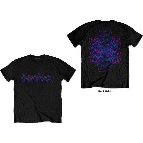 Incubus Unisex T-Shirt Trippy Neon (Back Print) (Medium)