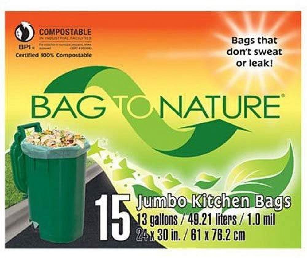 Bag-To-Nature 13 Gallon Green Compostable Trash Bags