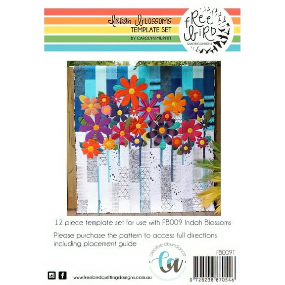 Indah Blossoms - Acrylic Template Set by Free Bird Quilting Designs