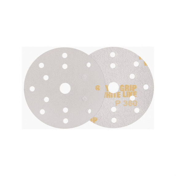 Indasa USA,Inc. 61-80 Rhynogrip White Line Abrasive Solid Disc, 6 in Dia, 80 Grit