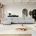 thumbnail image 1 of Indecor Home 125.8" Modular Couches and Sofas, 4 Seater Sectional Sofa with 1 Reversible Ottoman L Shaped Couch for Living Room Bedroom, Apartment, Office, Gray, 1 of 10