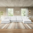 thumbnail image 1 of Indecor Home Cloud Modular Sectional Sofa Couch, Modern Convertible Sectional Couch U-Shape Sofa Modular Sofa with Ottoman for Living Room Bedroom, Deep Seat, White, 1 of 10