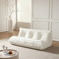 thumbnail image 1 of Indecor Home Comfortable Lazy Sofa Togo Couch for Living Room Bedroom 3 Seater Floor Sofa White, 1 of 9