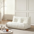 thumbnail image 1 of Indecor Home 51.5" Comfortable Lazy Sofa Togo Couch for Living Room Bedroom Loveseat Seater Floor Sofa White, 1 of 11